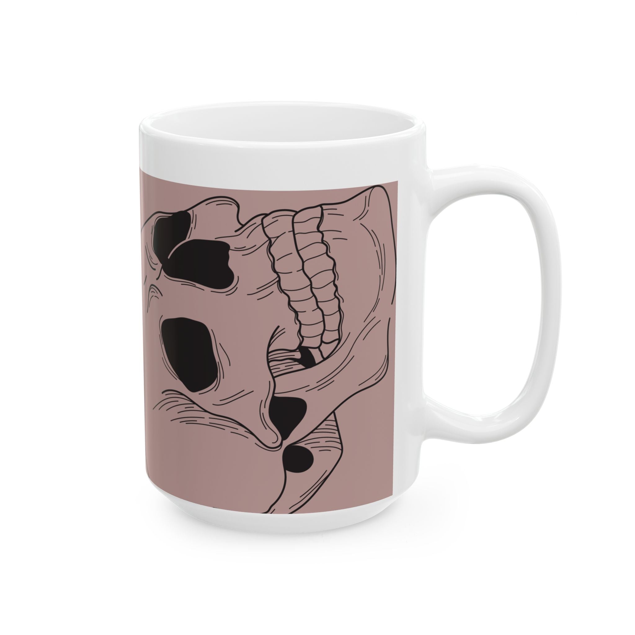 Skull & Dagger Ceramic Mug — Gothic Rose Coffee Cup (11oz, 15oz)