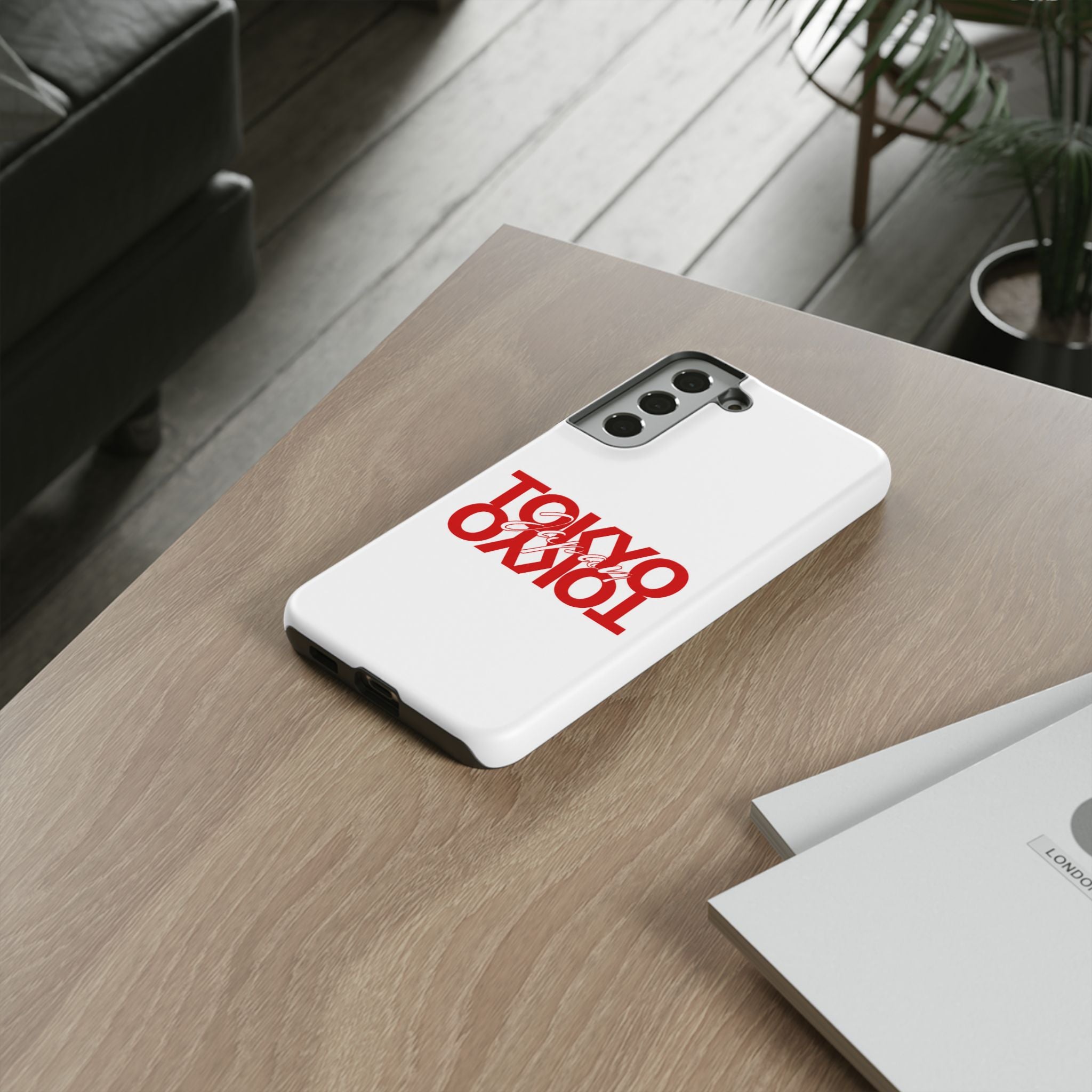 Tokyo Love Phone Case — Minimal Red Graphic Tough Case
