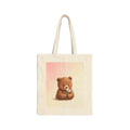 Cute Bear Tote Bag — Floral Bear Cotton Canvas Tote