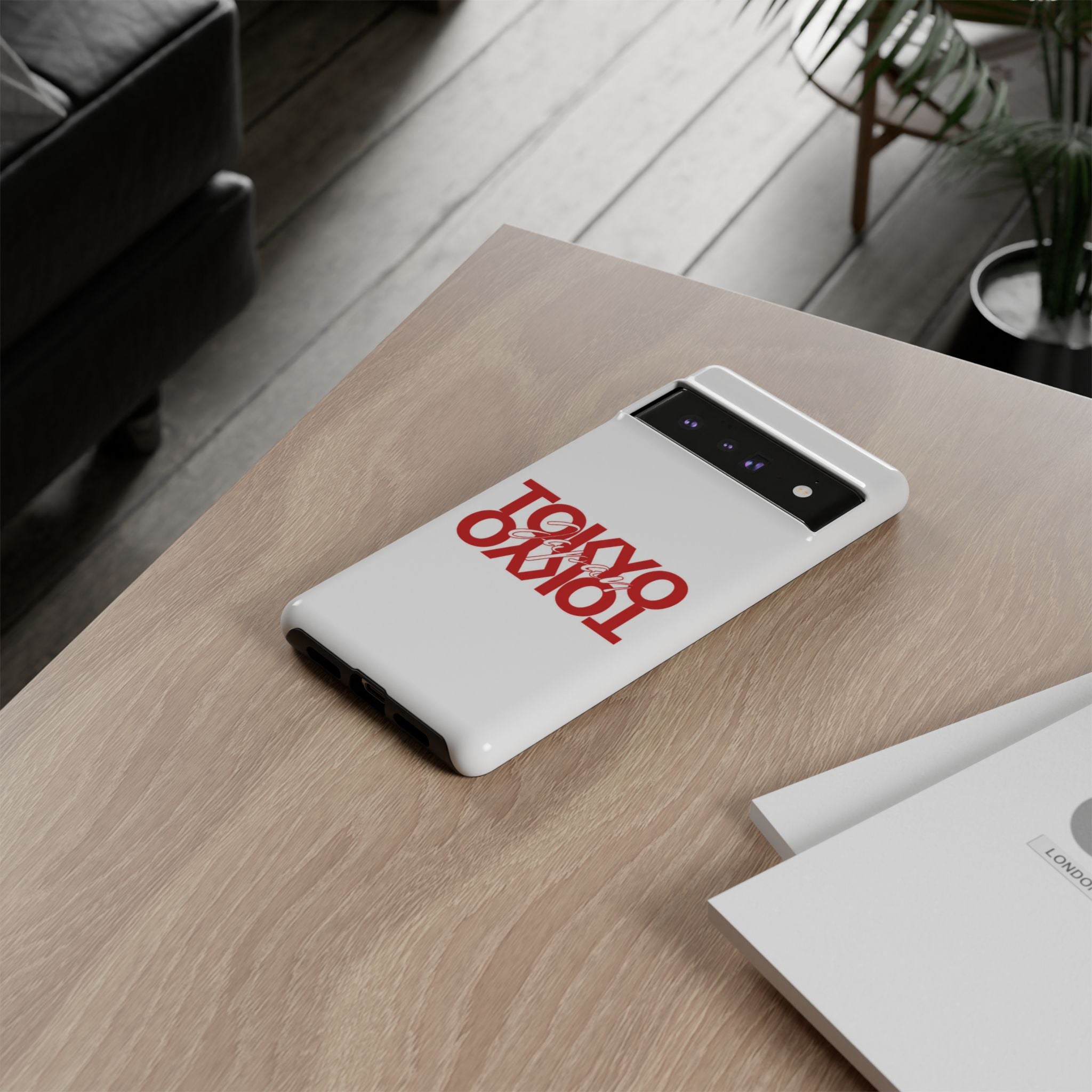 Tokyo Love Phone Case — Minimal Red Graphic Tough Case