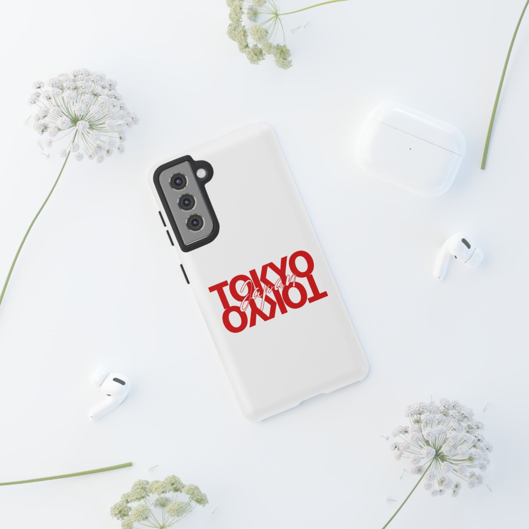 Tokyo Love Phone Case — Minimal Red Graphic Tough Case