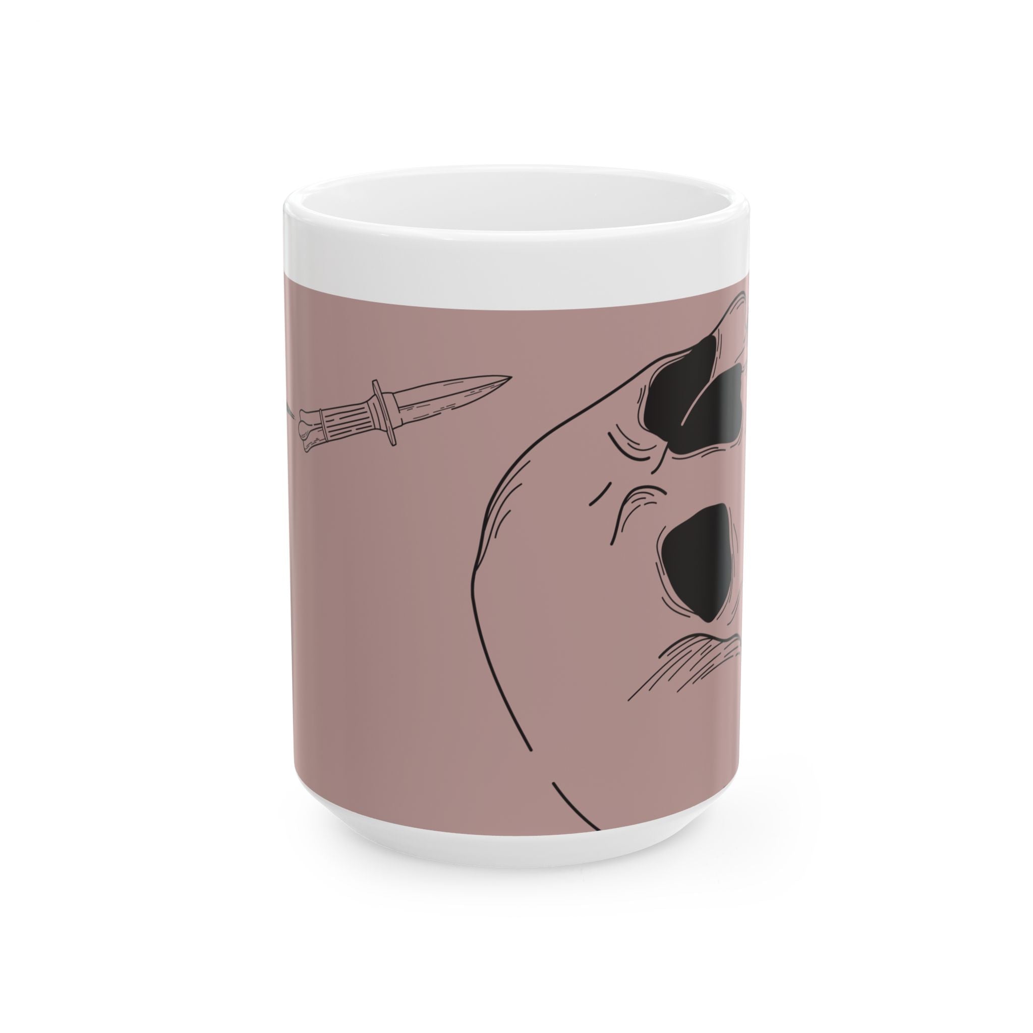 Skull & Dagger Ceramic Mug — Gothic Rose Coffee Cup (11oz, 15oz)