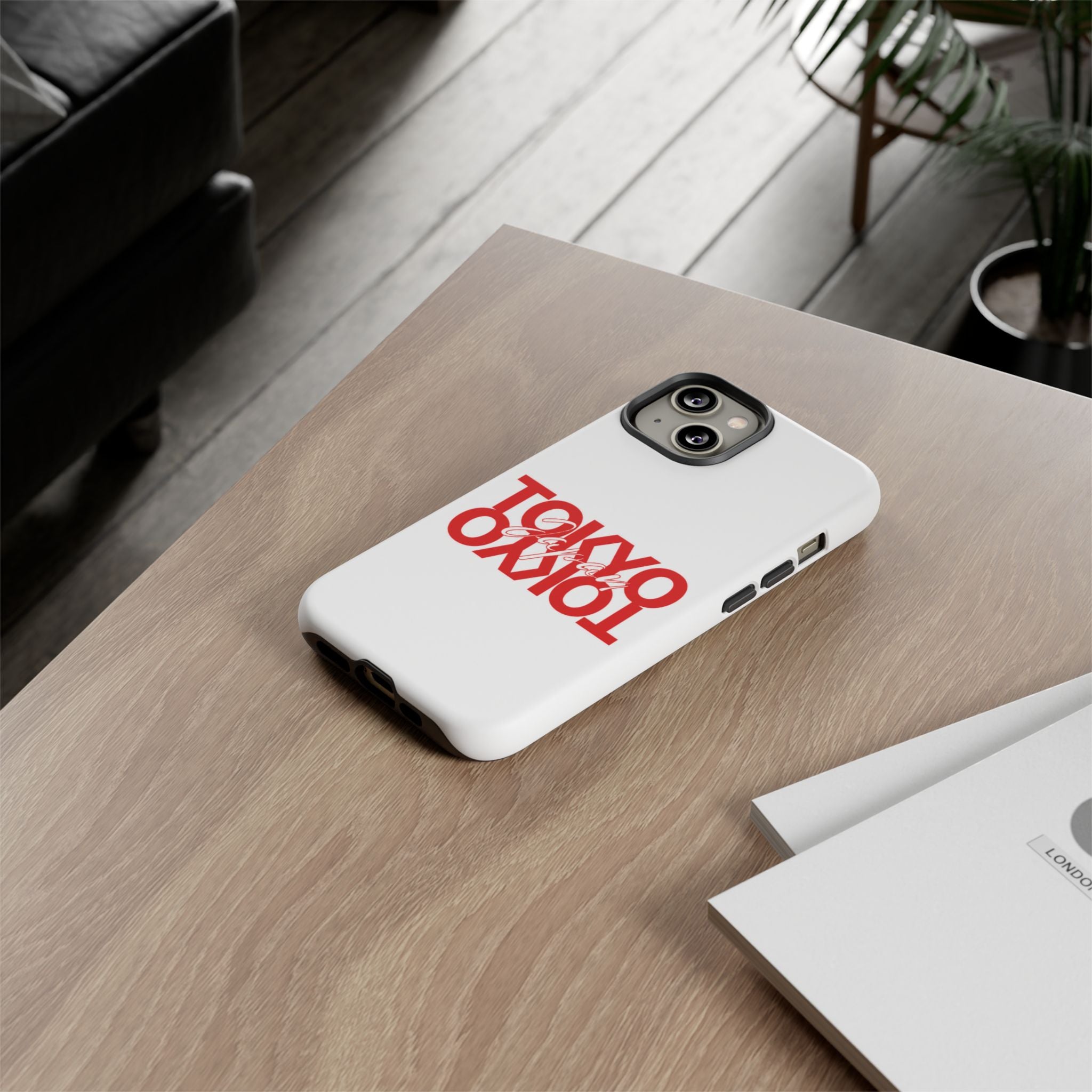 Tokyo Love Phone Case — Minimal Red Graphic Tough Case