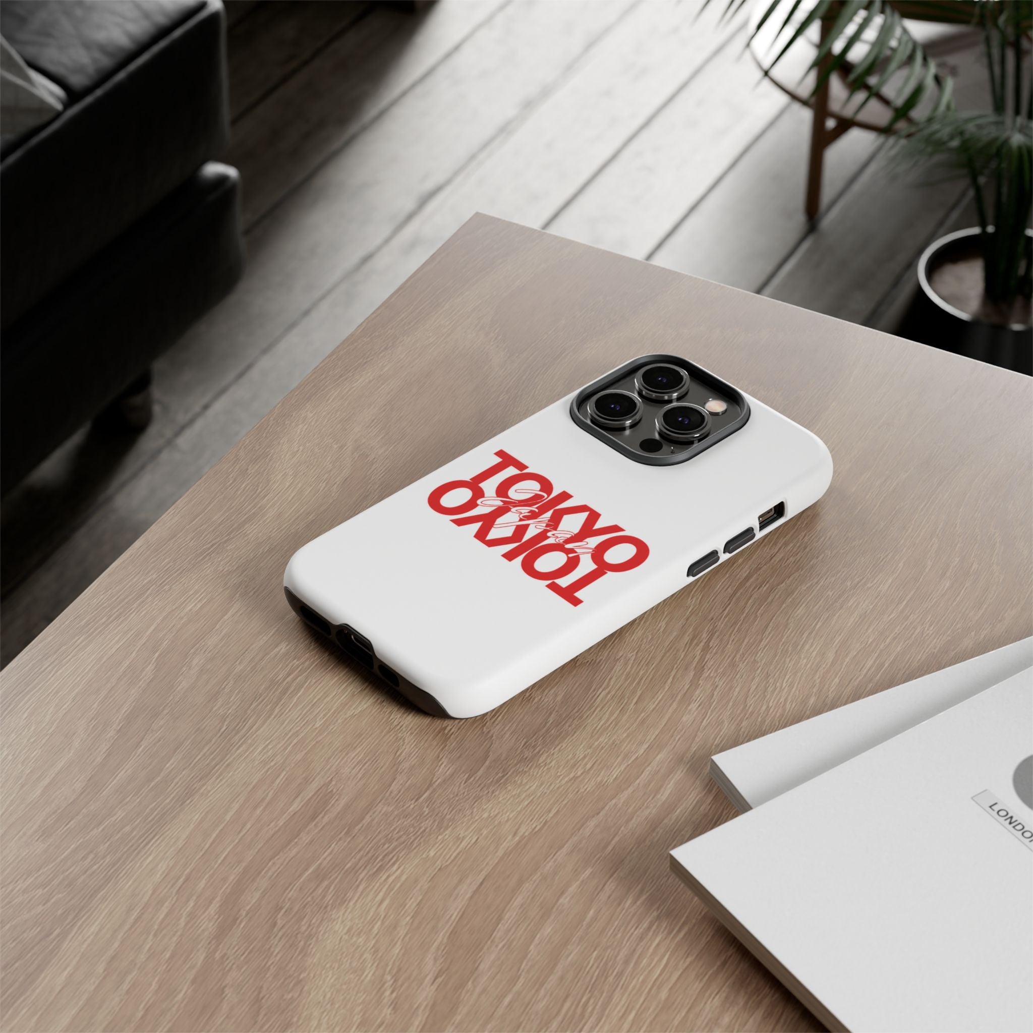 Tokyo Love Phone Case — Minimal Red Graphic Tough Case