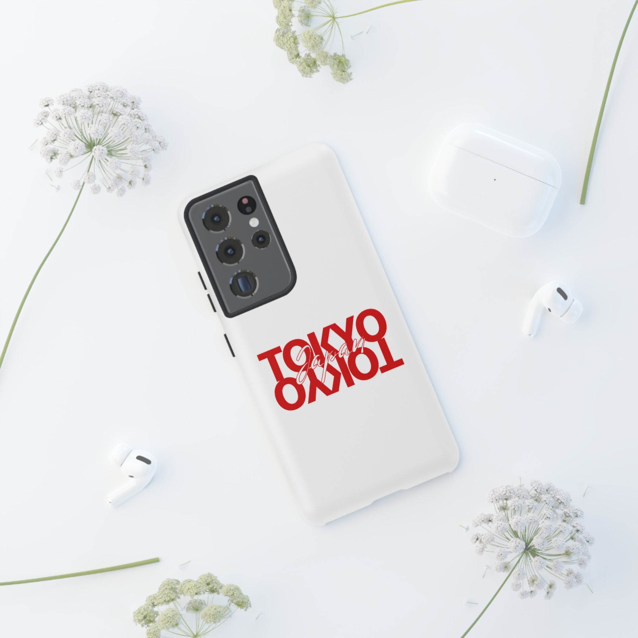 Tokyo Love Phone Case — Minimal Red Graphic Tough Case