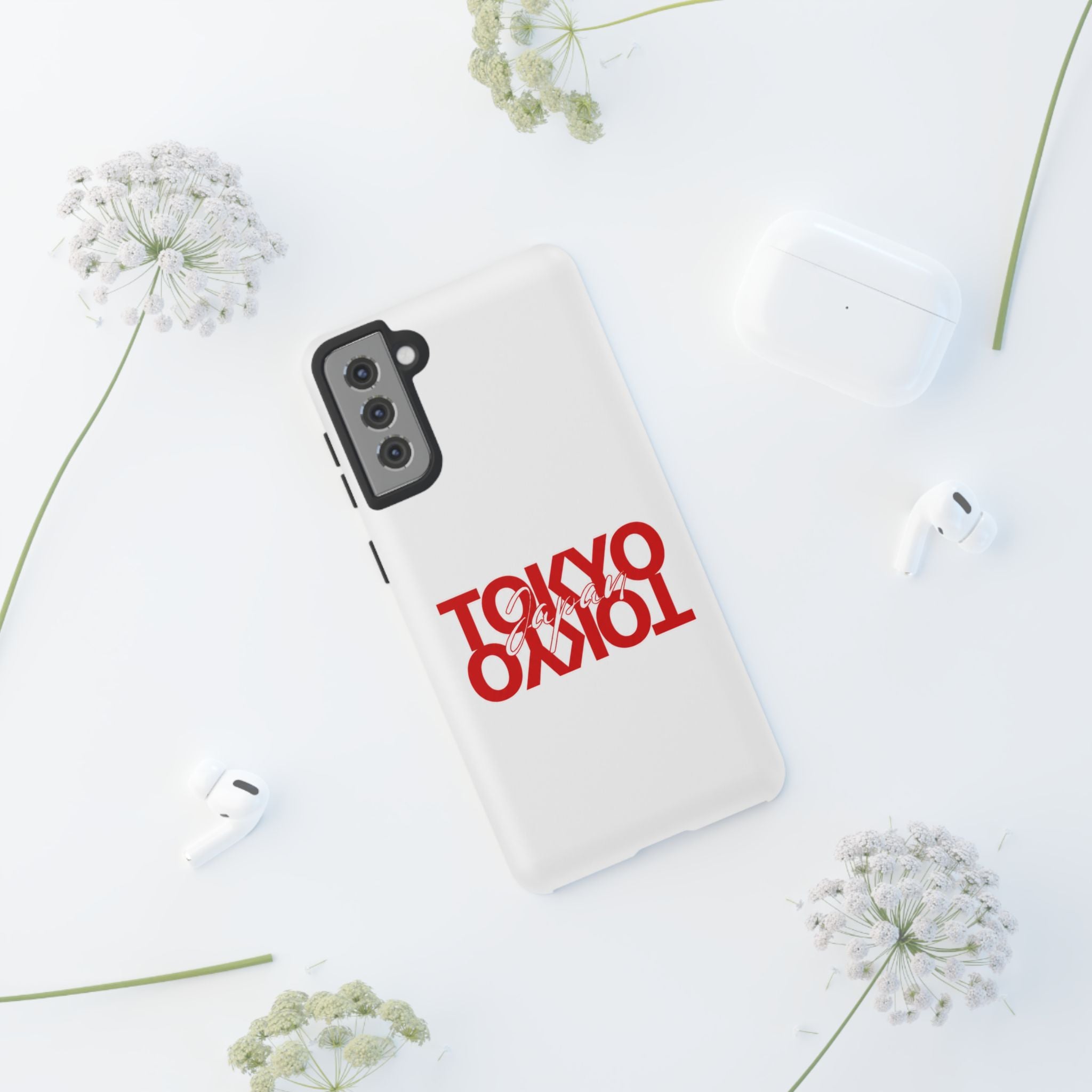 Tokyo Love Phone Case — Minimal Red Graphic Tough Case