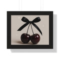 Cherry Bow Framed Poster — Chic Minimalist Wall Art