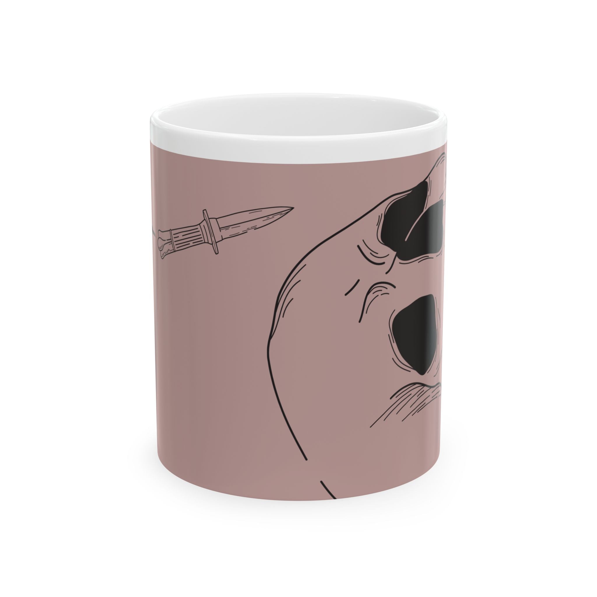 Skull & Dagger Ceramic Mug — Gothic Rose Coffee Cup (11oz, 15oz)