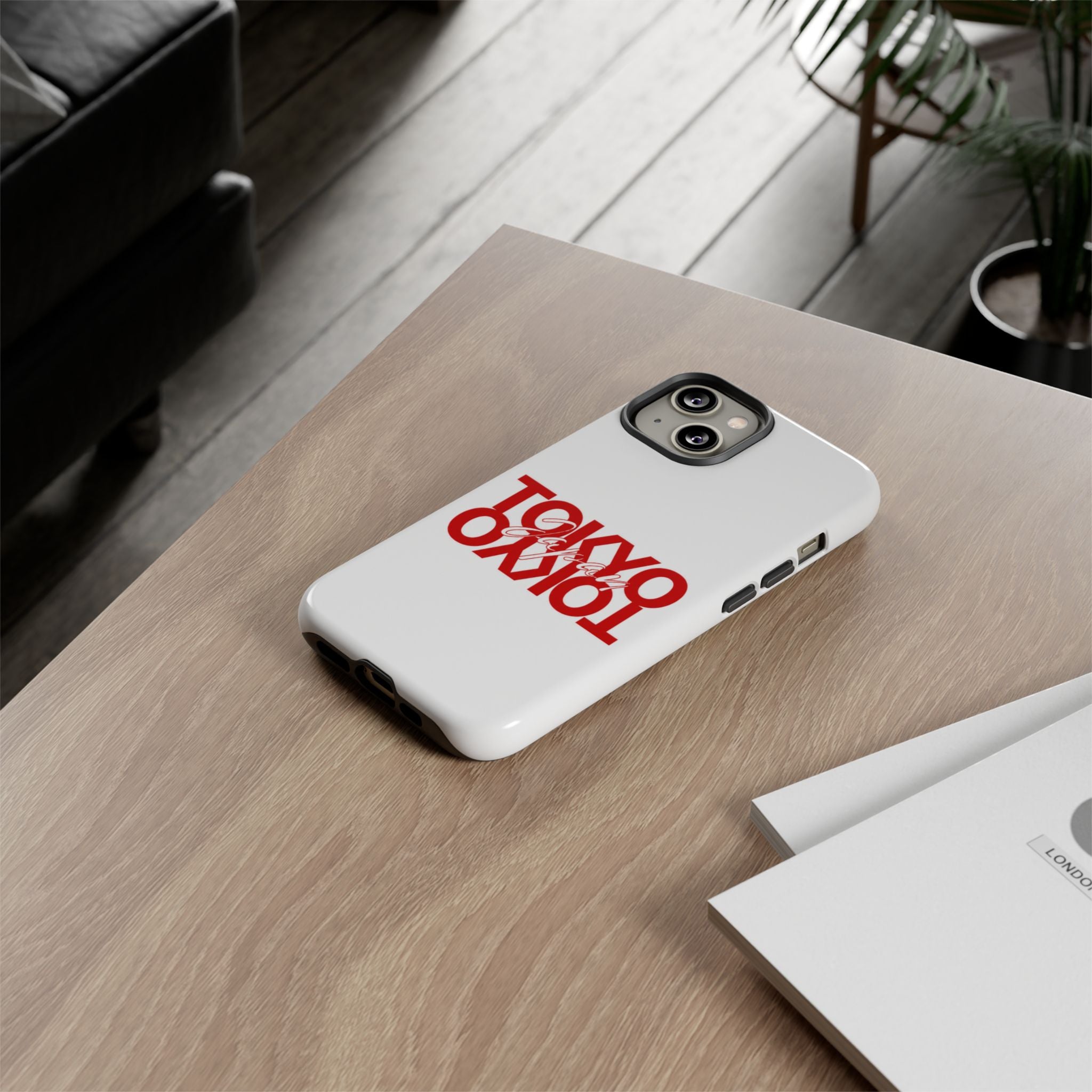 Tokyo Love Phone Case — Minimal Red Graphic Tough Case