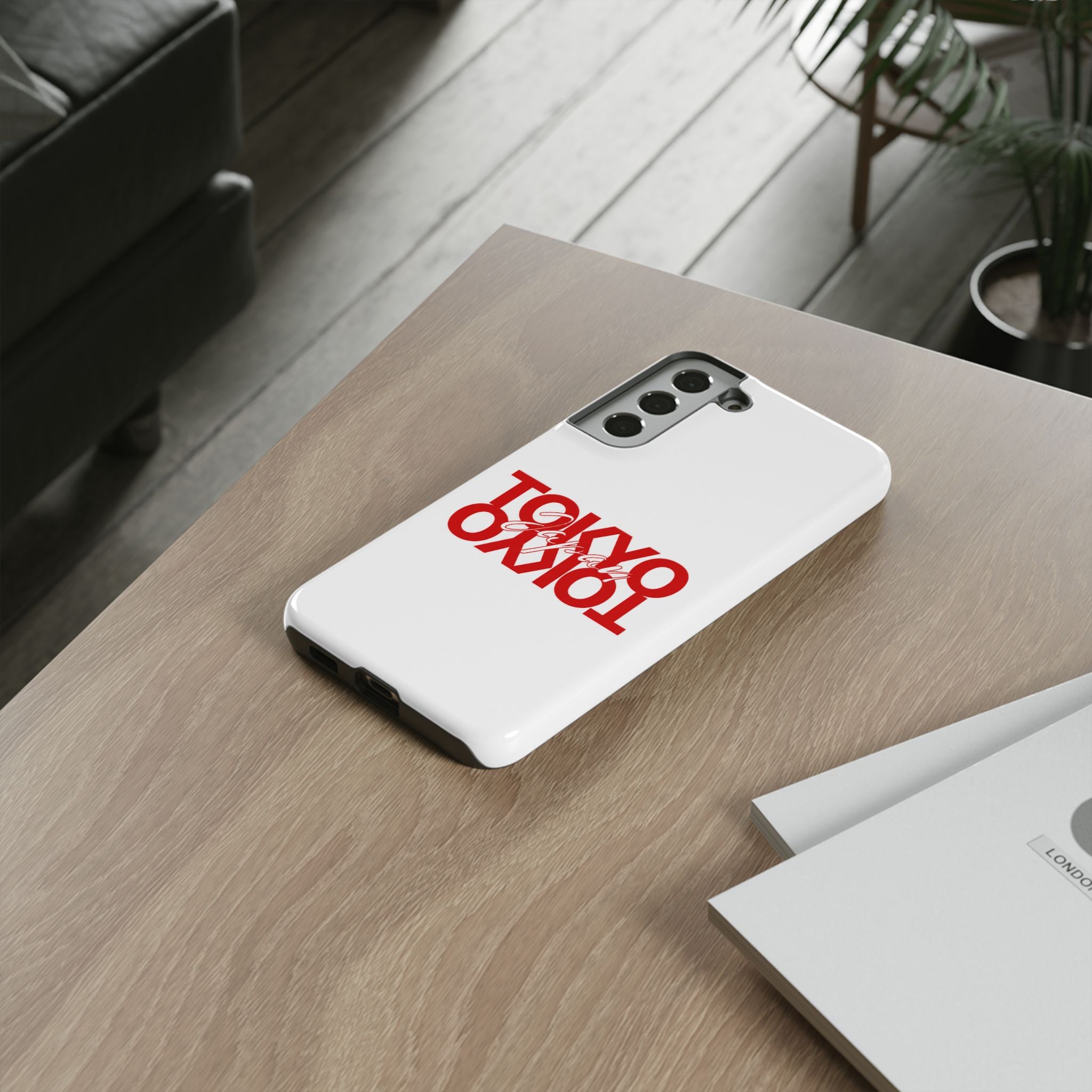 Tokyo Love Phone Case — Minimal Red Graphic Tough Case